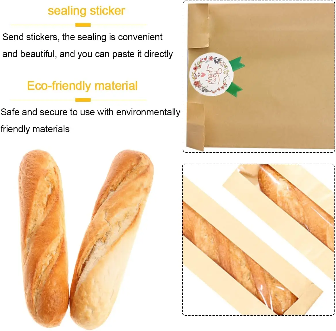 Loaf Bread Packaging Bread Storage Bags Baguette Bread Bags Bakery