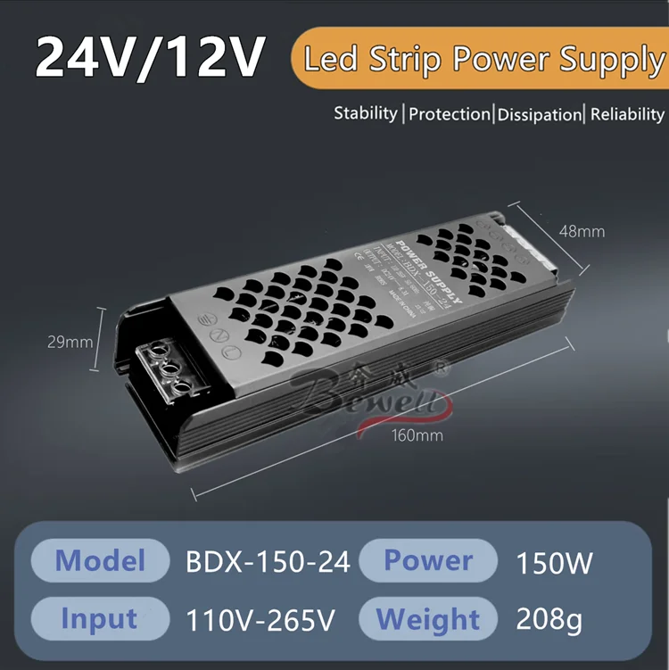 12V 24V Switch Mode Power Supply 45W 60W 100W 150W 200W 300W 400W Transformador 12V for Led Strip Light
