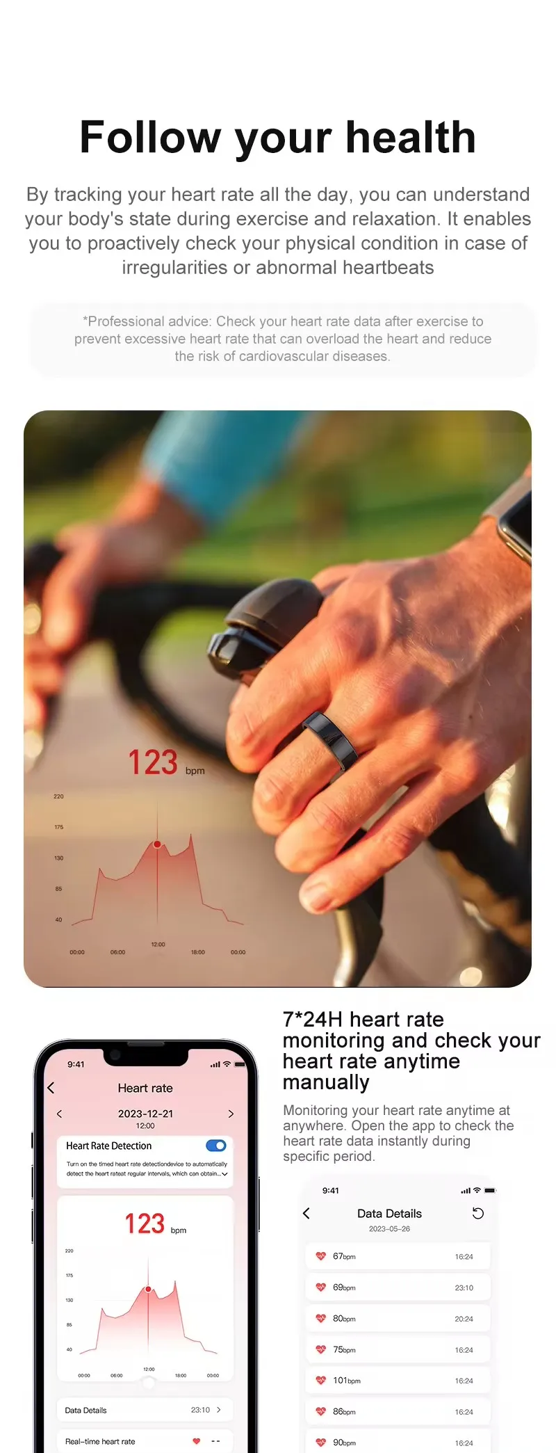 Smart Ring Health Tracker Blood Oxygen Monitor Sleep Monitor Mobile Phones APP Control Wearable Technology Intelligente Rings