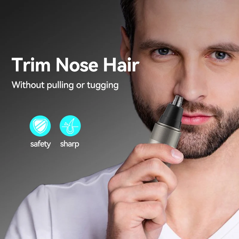 Rechargeable Four-in-One Grooming Kit for Nose Sideburns Eyebrows Ear Hair Trimming for Household Car Garage Use details