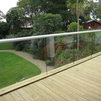 New design aluminum stainless steel outdoor pool post deck parapet frameless glass panel