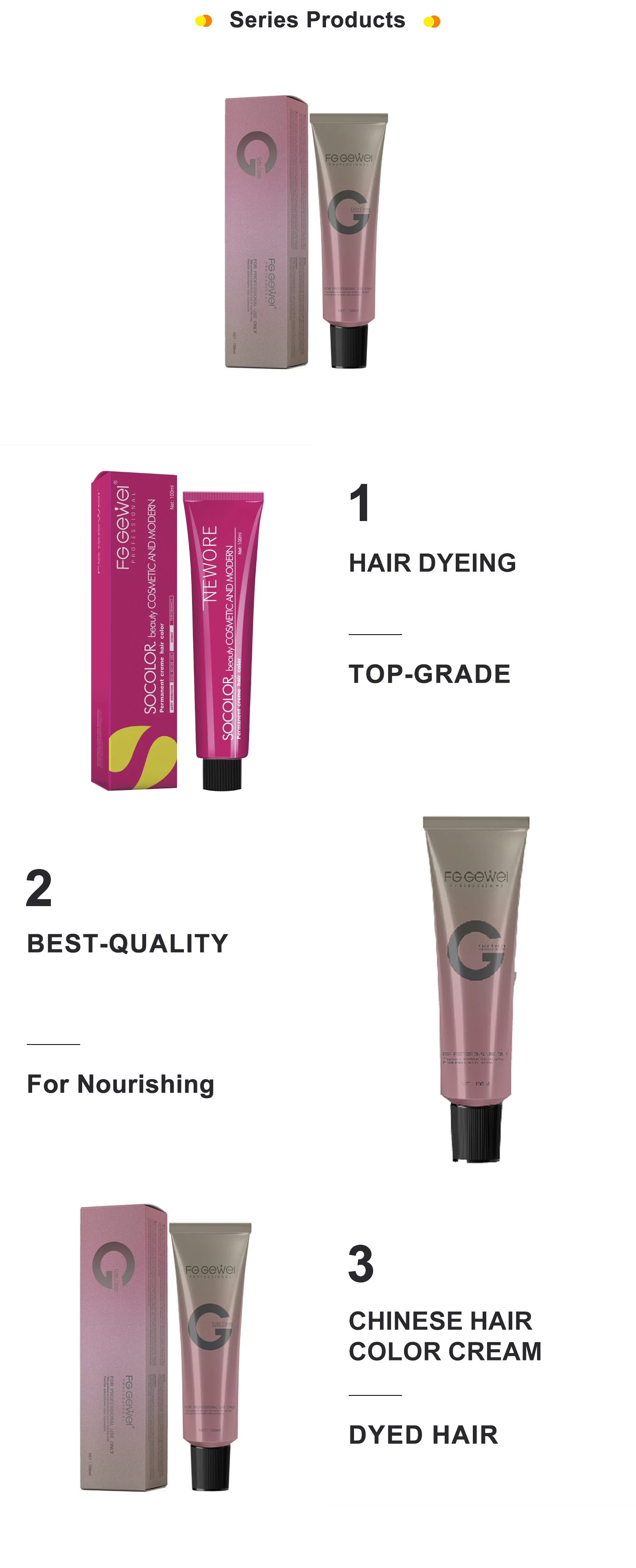 China Professional Hair Dye Product Factory Price Salon Use Wholesale