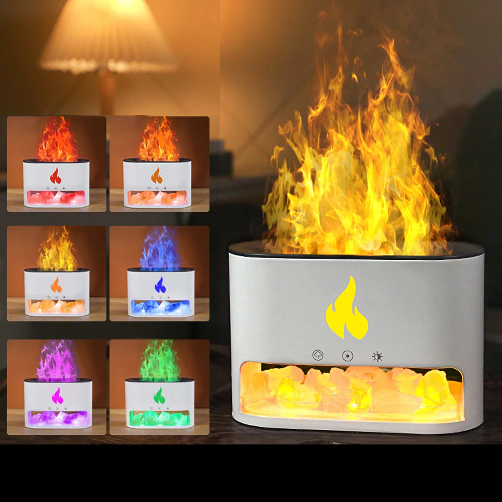 Home Desktop Office Simulation Flame Humidifier Volcano Diffuser lava Aromatherapy Machine