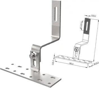 90 Degree Sus304 Adjustable Solar Tile Roof Hook For Solar Panel ...