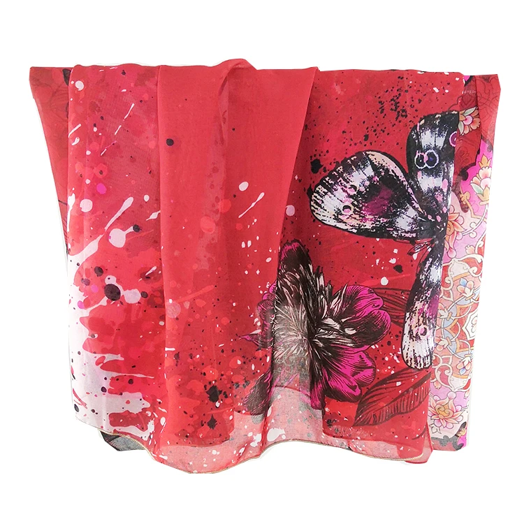 
 polyester voile fabric for printing tudung and square scarf  