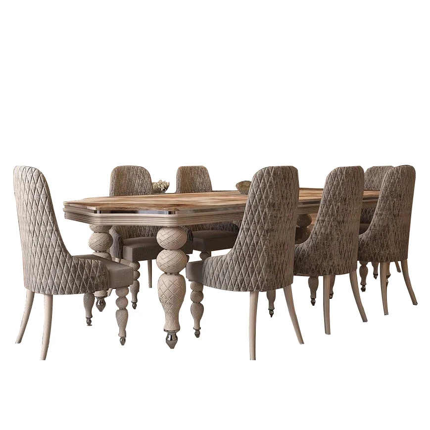 Italian Style Modern Dining Table Set Marble Table Top Stainless Steel Luxury Dining Room Furniture
