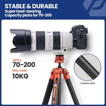 Ultra Light Portable Professional Travel Carbon Fiber Tripod for Camera DSLR 62 Inch Lightweight Travel Camera Tripod detail image