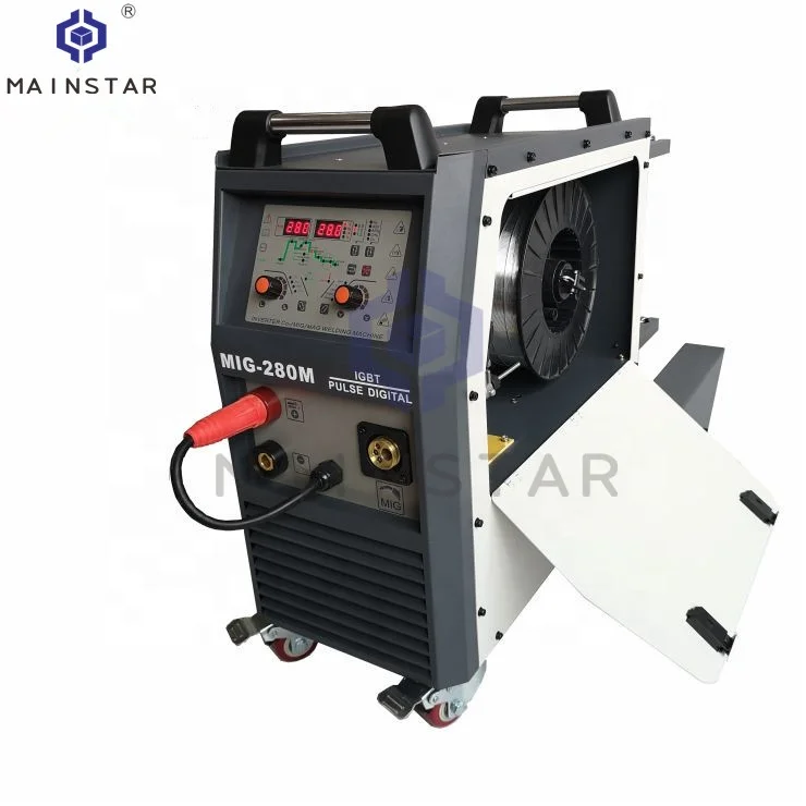 Импульсный сварочный аппарат mig MMA TIG MAG MIG алюминиевый Макс рабочий маркетинг Металлический Стальной ключ из нержавеющей стали электростроительство MIG-280