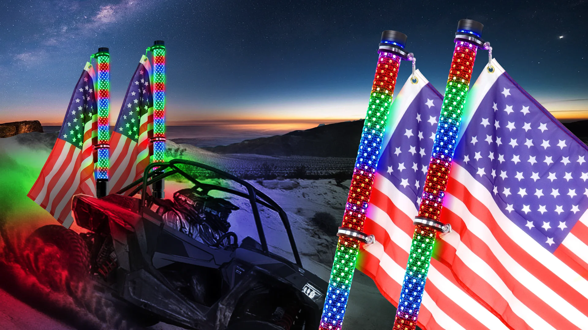 2ft Fat Led Whip Light Dancing Thick Lighted Whip By App And Remote