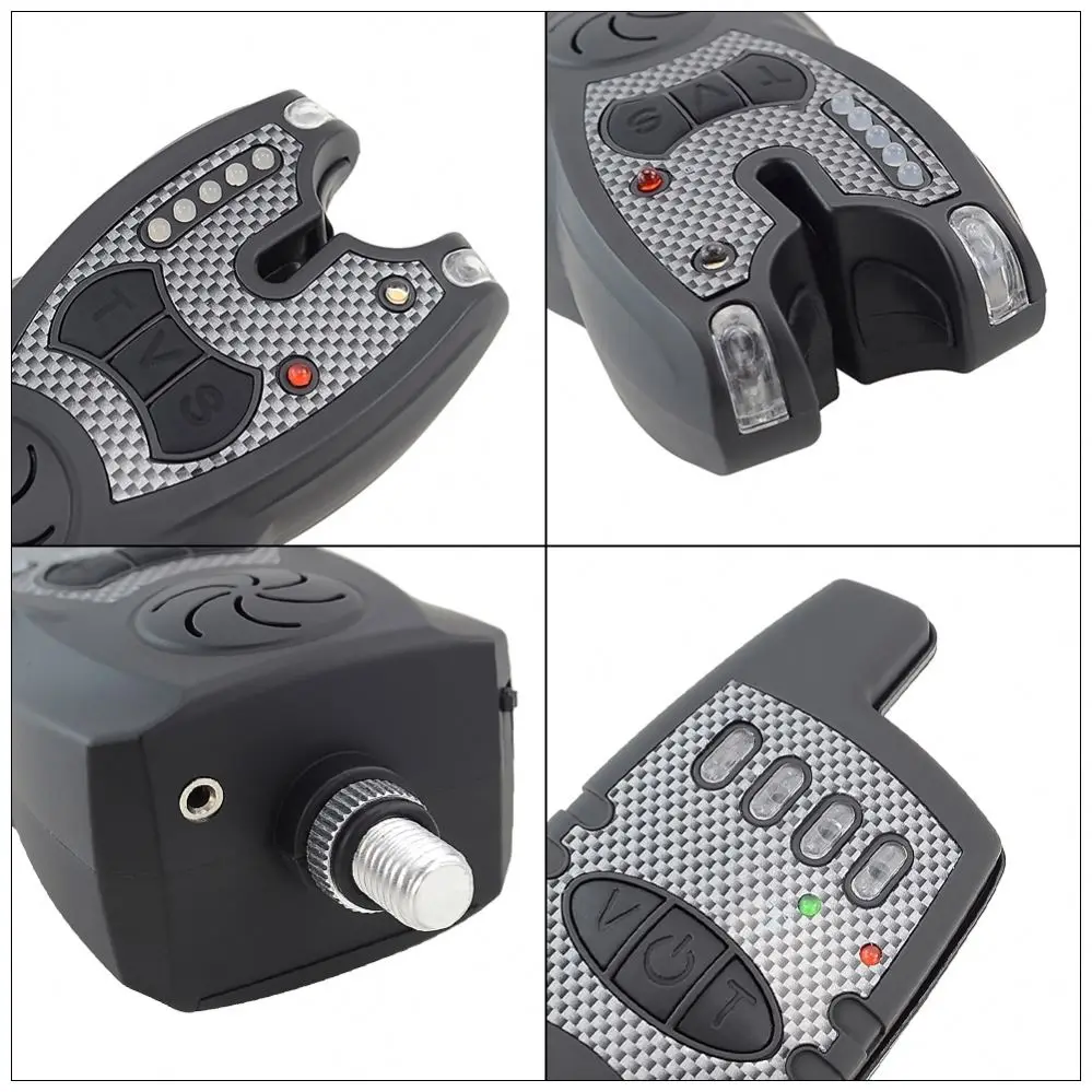 Wireless Fishing Bite Alarm Set with Range test Function 1+4 Carp Fishing Alarm and Receiver