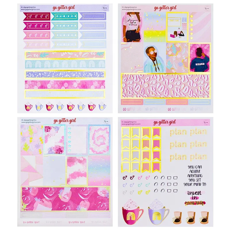 Пользовательский Печатный рекламный водонепроницаемый декоративный планировщик наклейка