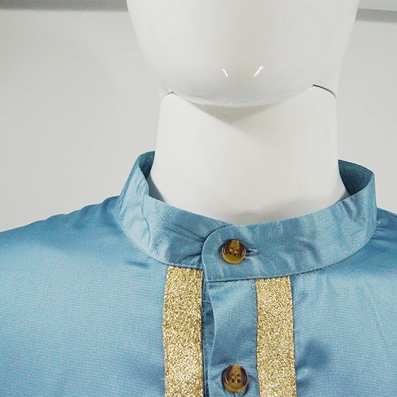 Dubai's New Men's Casual Abaya Southeast Asian Muslim Long Sleeve Loose Stand Collar Breathable Door Tube Robe Middle Eastern