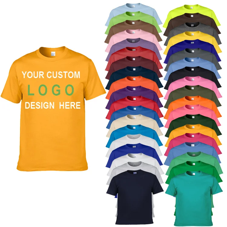 Custom Unique Design Wording and Photo Company Logo Cotton T Shirt Design