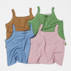 New Design Kids Clothes Sleeveless Children Clothing Tops Custom Summer Tween Girl Undershirt Solid Color Kids T-Shirt