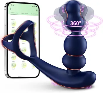 Anal vibrators sex toys for men with cock ring, 4-in-1 anal plug for men, prostate stimulation with 3 shock functions