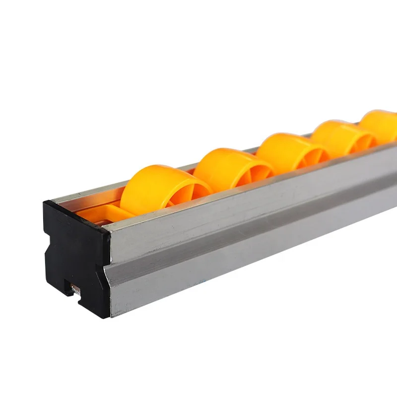 Langle Factory Roller Rack Reinforced Sheet Metal Fluent Slide Rail Aluminum Frame Shelf Anti-static Roller Pulley Guide Rail