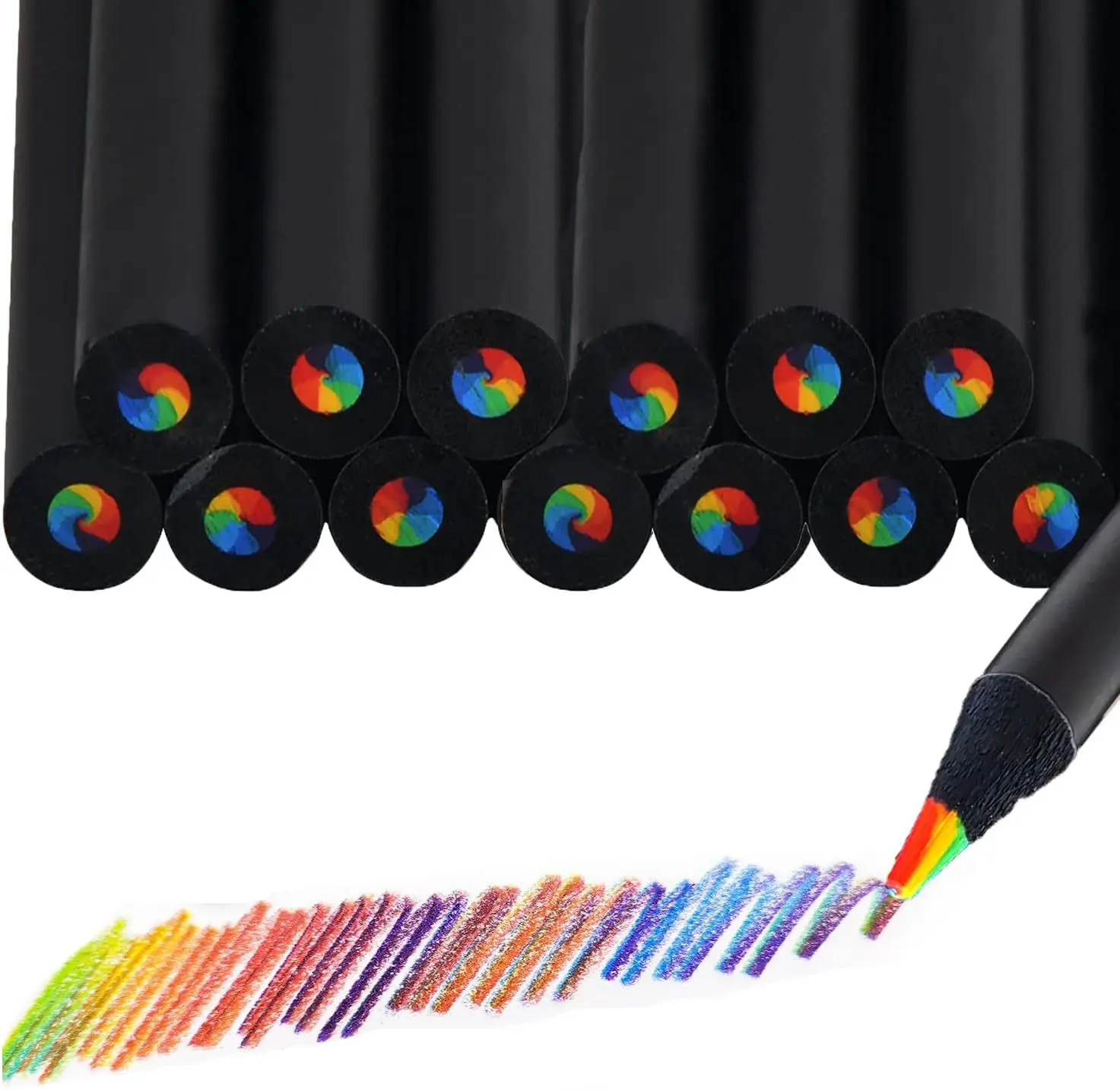 Top Quality OEM Wholesale Wooden Seven Color rainbow Pencil Lead for Kid Art Drawing