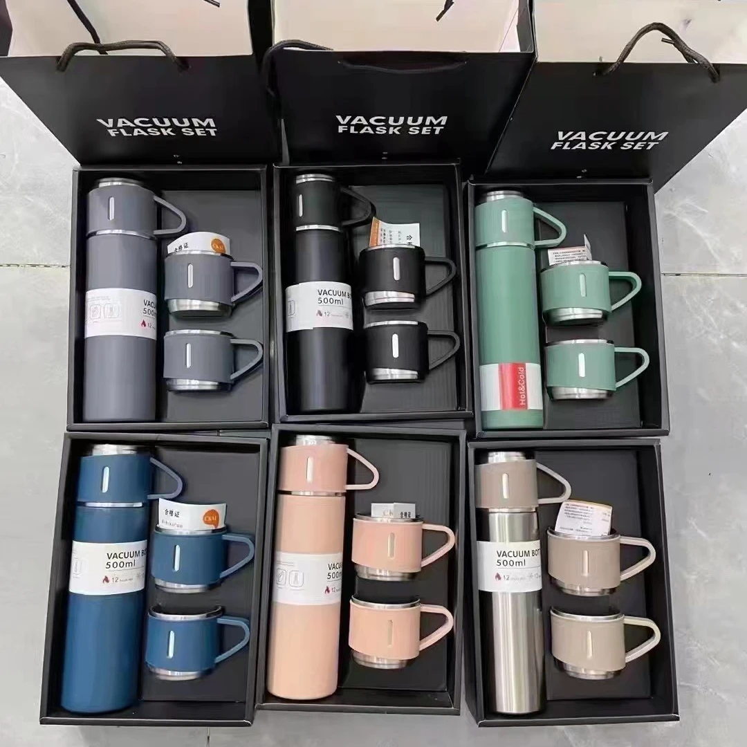 Buy Wholesale China Vacuum Flask Set 500ml Stainless Steel Tumbler Water  Bottle Thermos 2 Lids Thermos Termos Factory & Vacuum Flask at USD 6