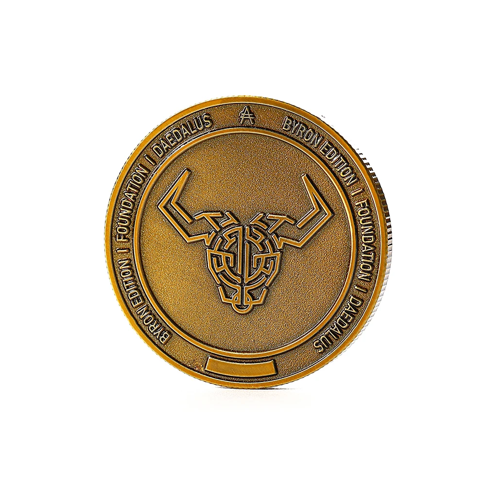 Custom Metal Sandy Surface Effect Metal Die Stamp Antique Gold Coin