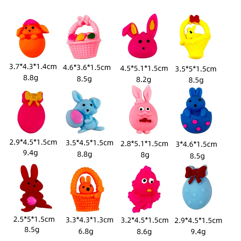 Easter 2024 Kids Fidget Toy Tpr Mini Slime Squishy Soft Bunny Animal