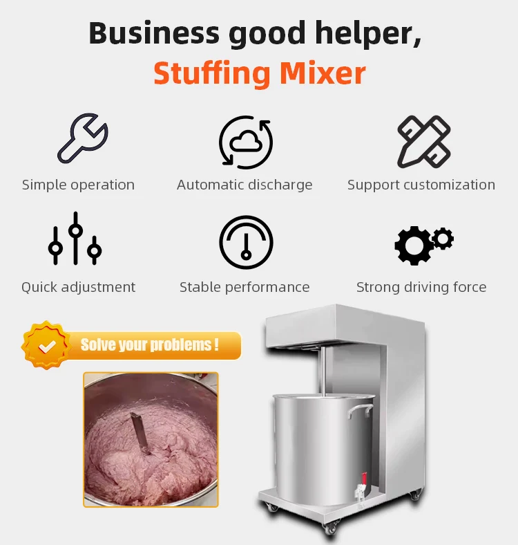 product electric stainless steel mixer for sausage multifunctional meat fillings stuffing mixer machine-2