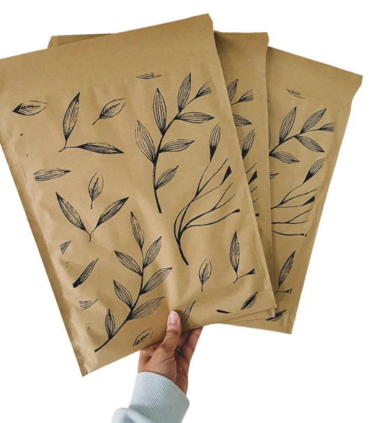 Custom Logo Eco Friendly Recyclable Biodegradable Compostable Honeycomb Kraft Paper Mail Envelopes Padded Bubble Mailer Bag