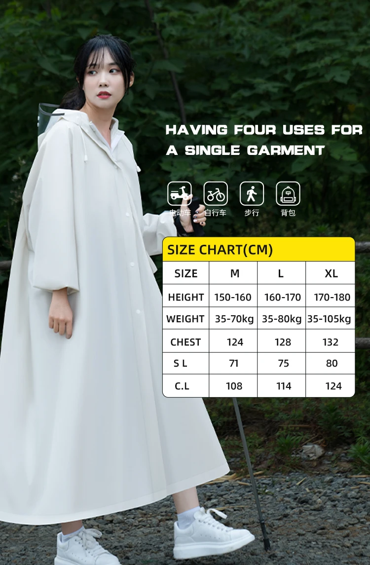 Portable Transparent White Adults Raincoat Quick Dry Plastic Rain Coat  for Boys and Girls for Fishing and Hiking manufacture