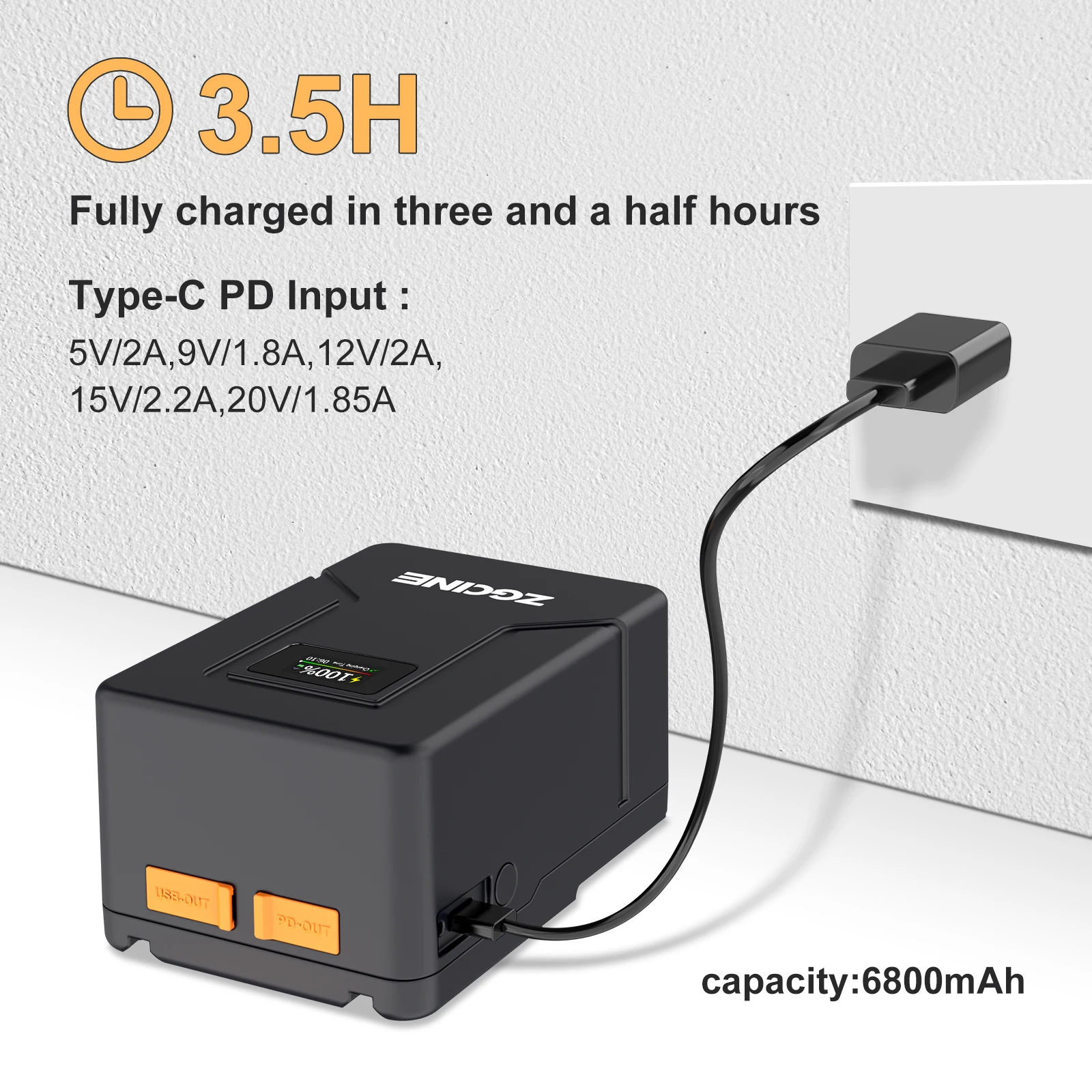 
 Сменная батарея высокой мощности V-образное крепление батарея 99Wh 6800mAh14.8V перезаряжаемая V Блокировка литий-ионная батарея мощность для освещения камеры  