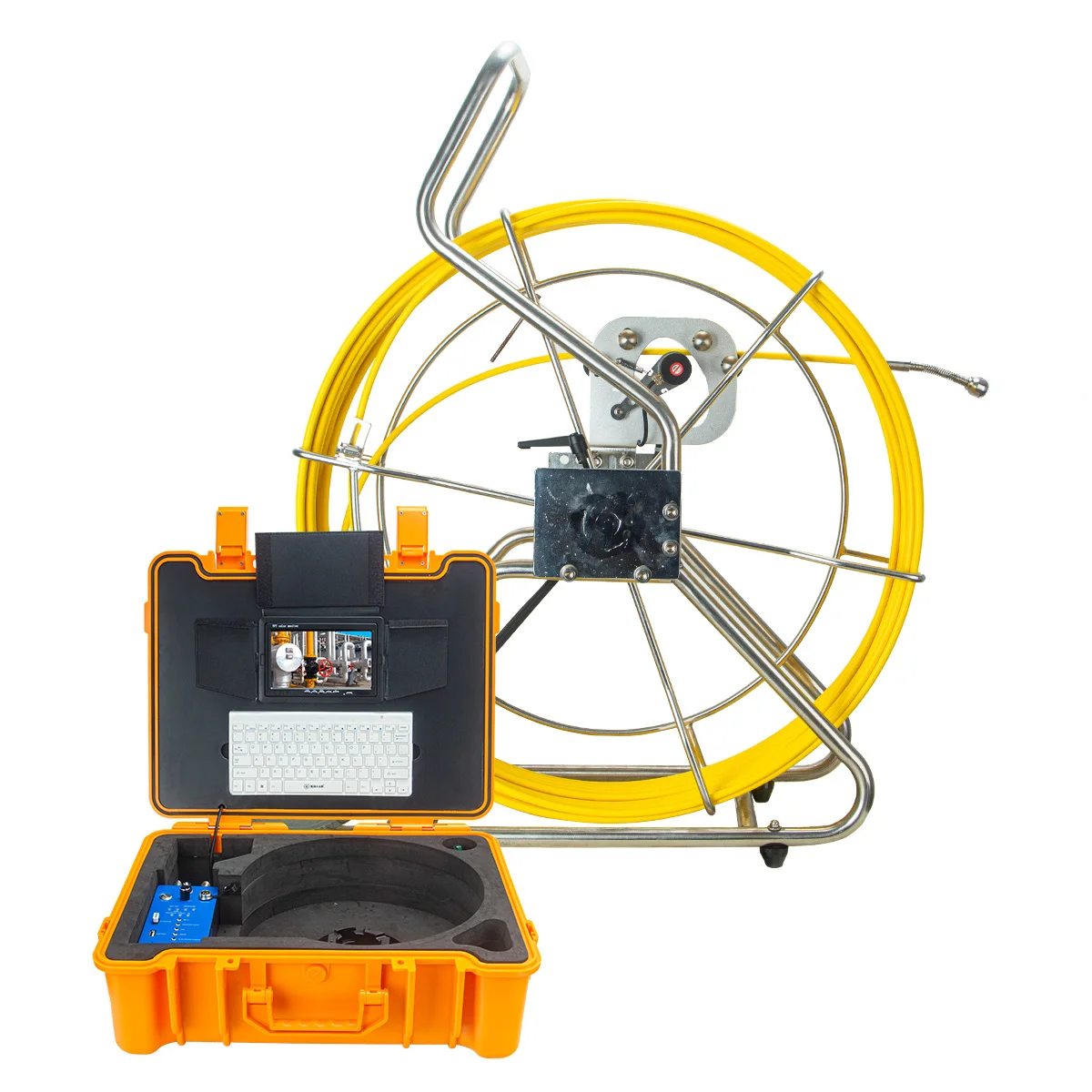 Factory Wholesale Sewer CCTV Pipe Camera 1080P Camera Waterproof IP68 9inch Screen Keyboard Industrial Video Inspection Camera