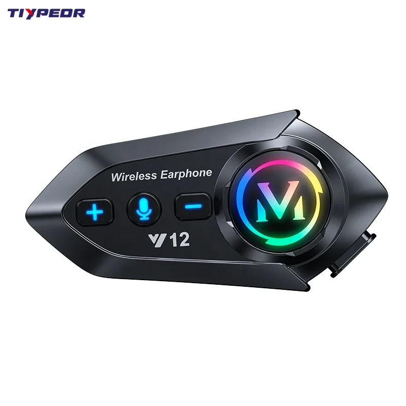 TIYPEOR Motorcycle Helmet Intercom Bluetooth Headset with Music Sharing Feature Stylish for Riders and Lovers