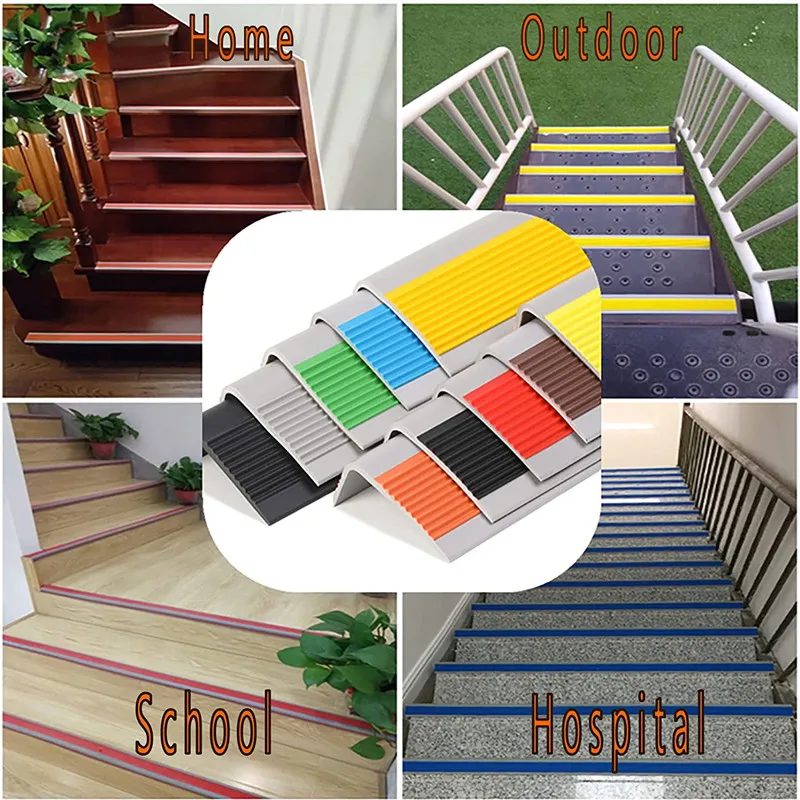 Pvc Rubber Stair Nosing Anti Skid Floor Stair Treads Non Slip Vinyl Pvc ...