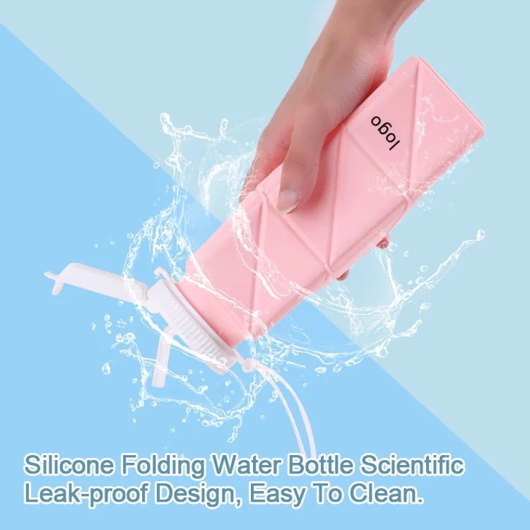 Sport Custom Logo Foldable Silicone Festivals Water Bottles