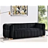 Black + Velvet + 3 Seat + Tufted Back