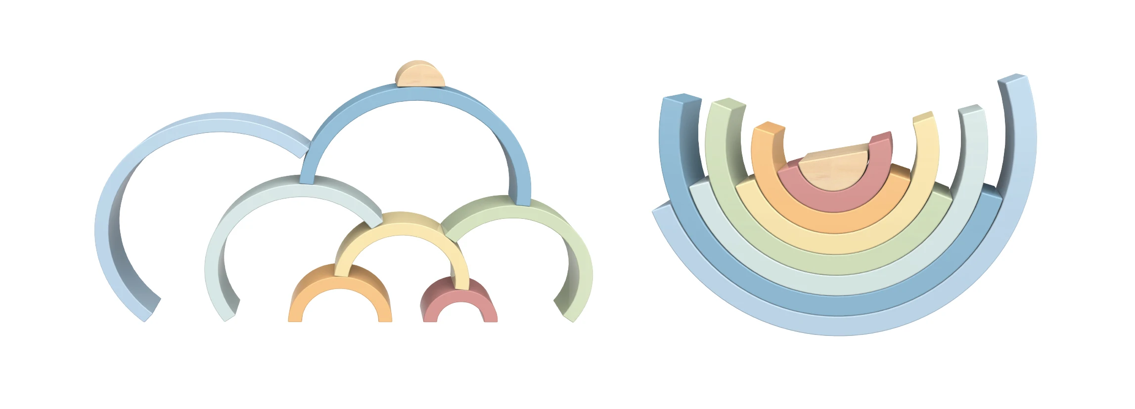 2024 nuevo estilo nórdico de madera Arco Iris apilable juguetes Montessori  juguetes para niños bloques de construcción Niño