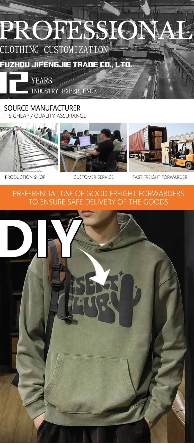 Good Quality Hoodie Custom Logo Heavyweight Hoody Oversized Sweatshirts