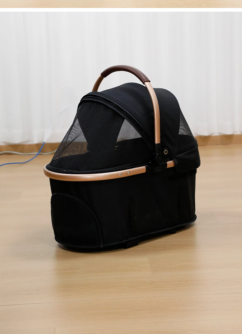 New Stroller Pet Outing Dog Outdoor Car One Button Folding Double Stroller Pet Double Stroller Handbag details
