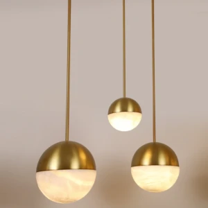 ECOJAS Spain Alabaster Ball New Modern Design Chandelier for Villa Hotel Decor Lighting