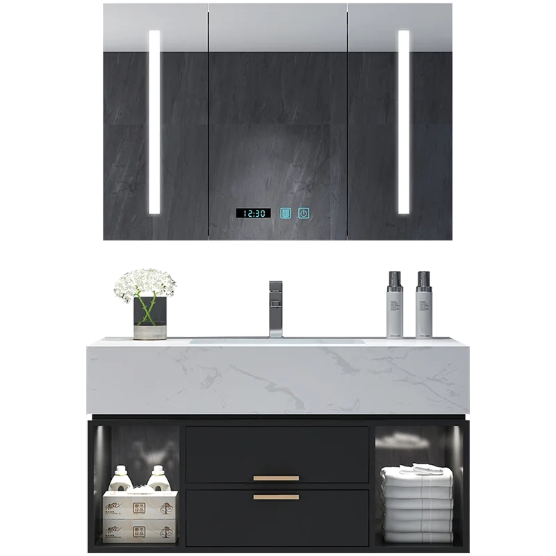 Modern Wash Basin With Mirror Bathroom Wall Hanging Mounted