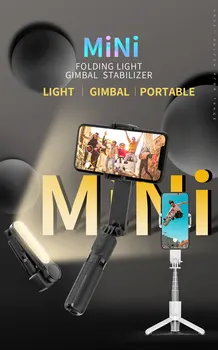 Hot Sale L09 Carbon Fiber Gimbal Stabilizer Wireless Remote Control Tripod Selfie Stick 360 Rotation Anti-shake with Fill Light detail image