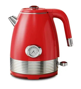 Retro Kettle 1.8L Double Wall Stainless Steel Hotel Temperature Dial with Real-time Temperature Portable Electric Kettle