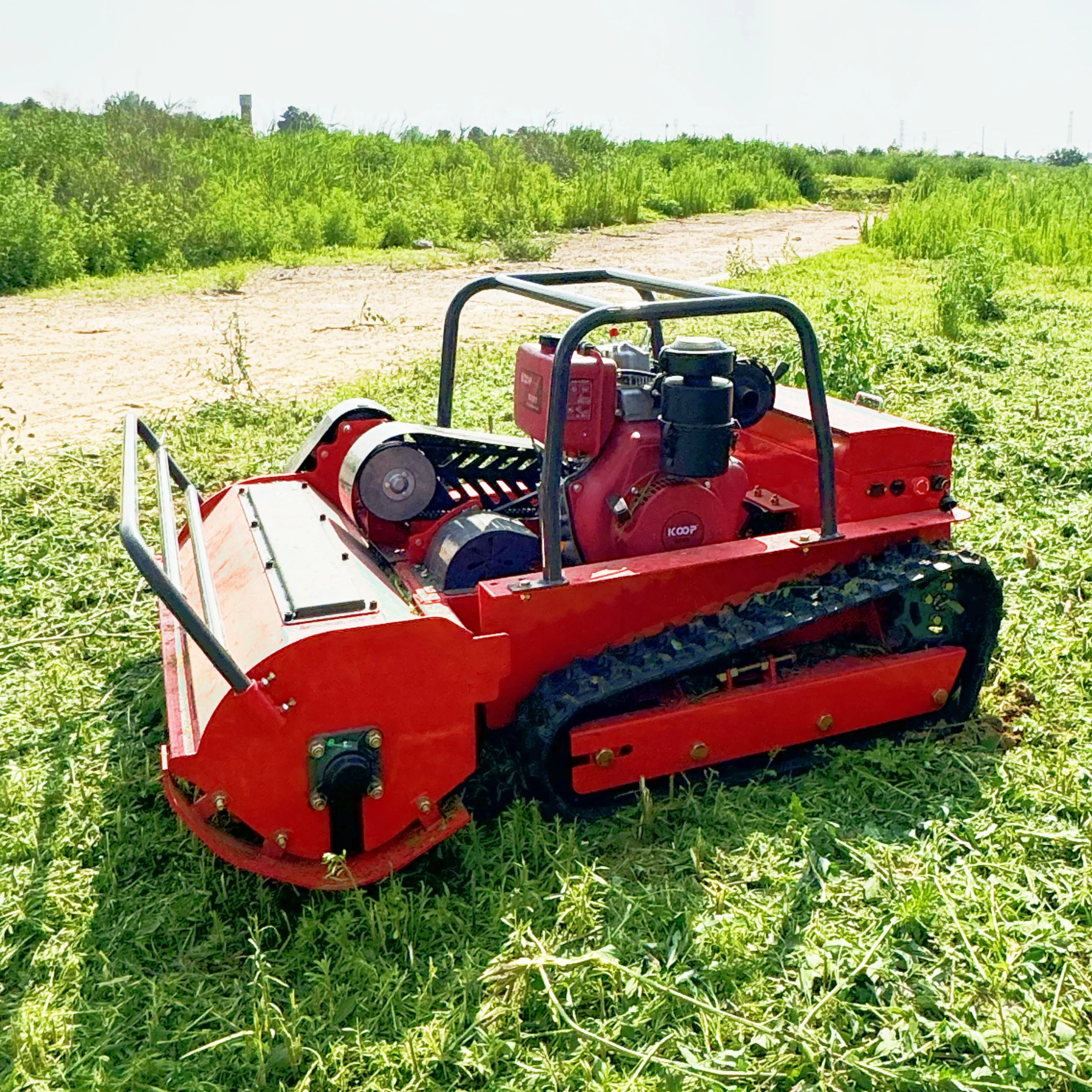 Agriculture Gasoline Powered Industrial Tracked Cordless Lawn Mower Brush  Cutter