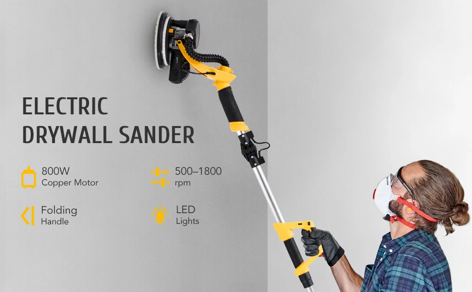 1550w Folding 6 Speed Electric Pole Drywall Sheetrock Sander With