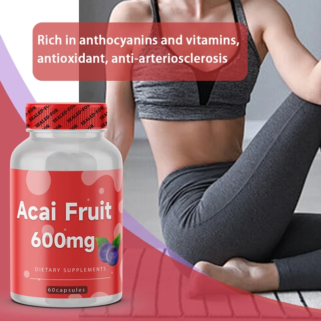 OEM Private Label Improve Immune Heart Health and Brain Health Acai Fruit 600mg Capsules for Adults Health Supplement