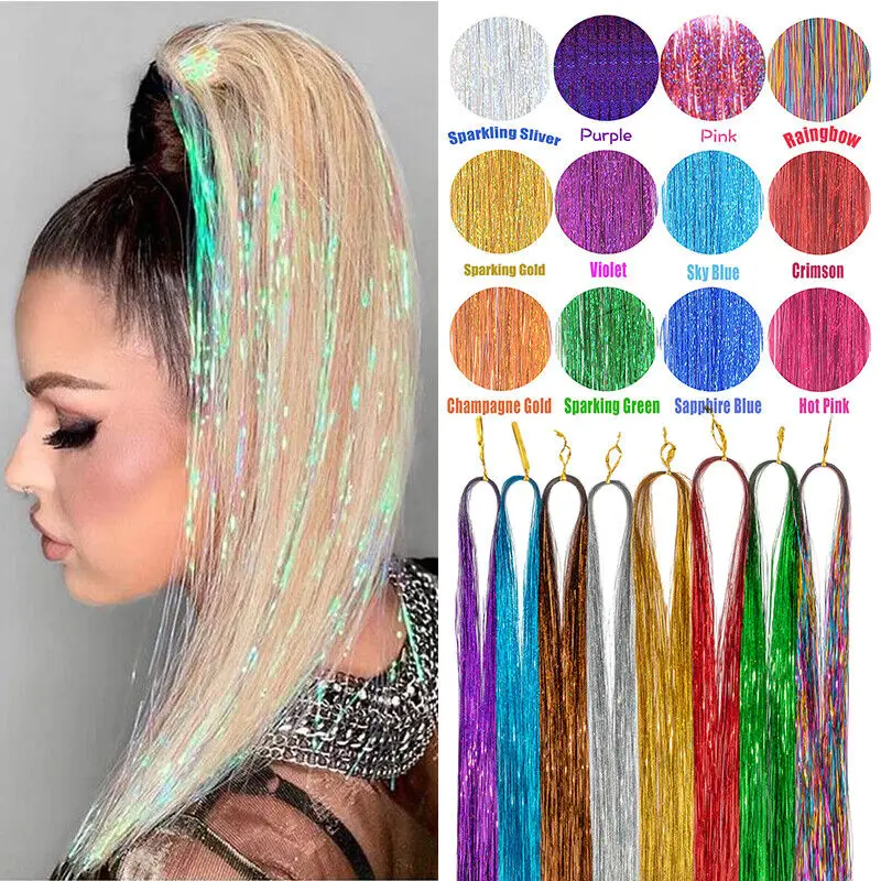 Wholesale Synthetic Glitter Braiding Hair Mixed With Tinsel,Oem & Odm
