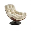 Type a swivel chair-brown leather with white accents