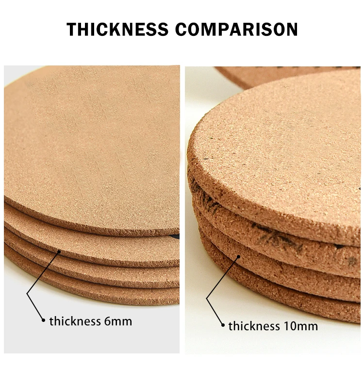 Wholesale Custom Printed Logo Any Size Thickness Circular Natural Cork