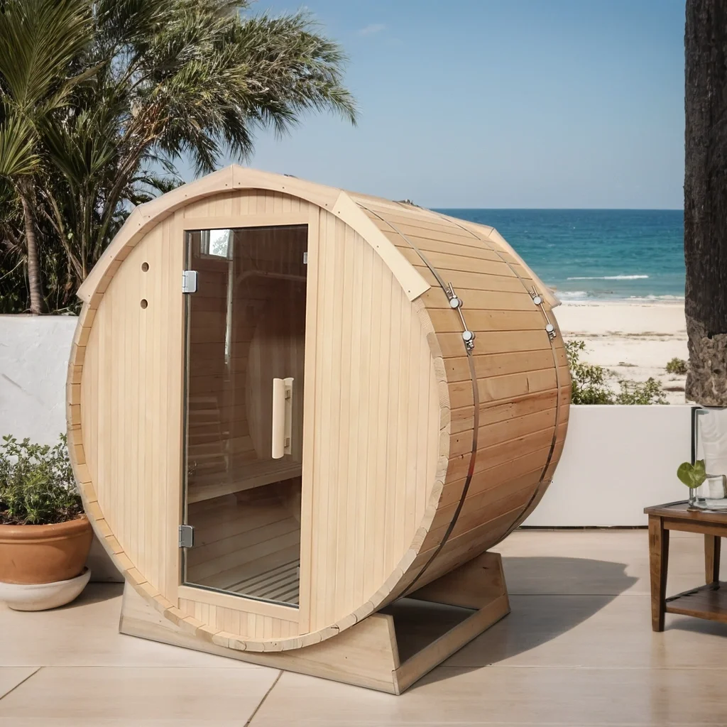 ODM OEM 2025 Traditional Cedar Dry Steam Sauna Circle Sauan for 4 Person
