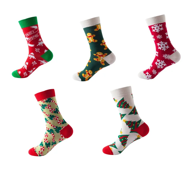 Custom Festival Gift Box Socks Snowman Santa Cartoon Socks  Christmas Gift Socks