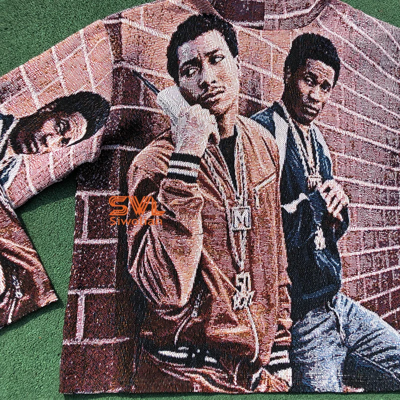 New Arrival Mens Tapestry Sweatshirt Customized Mens Tapestry Hoodie Blanket Jacquard Sweater