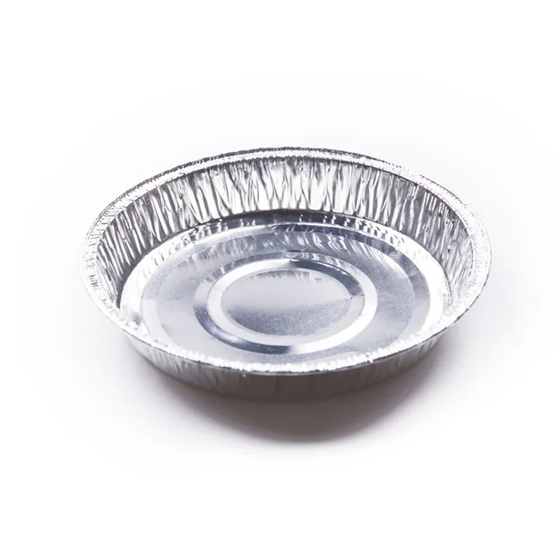 TIA YB52 Food Grade 235ml Aluminium Foodpackaging Container Round Wrinkle Aluminum Foil Pie Tray Food Baking